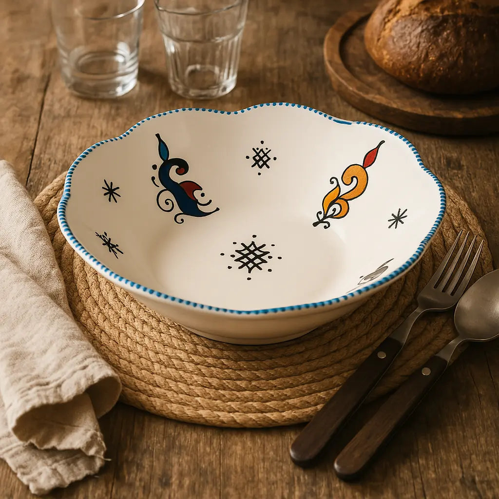 Handmade Moroccan Pasta Bowl β Colorful Artisan Ceramic Dinnerware