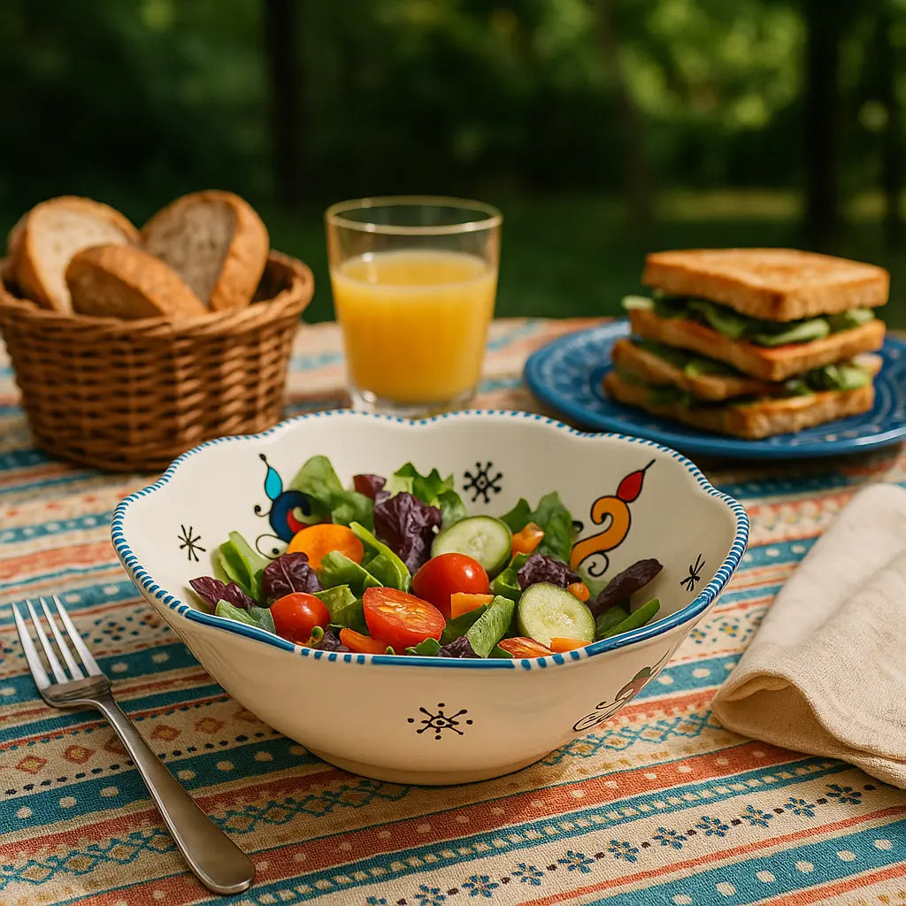 Handmade Moroccan Pasta Bowl β Colorful Artisan Ceramic Dinnerware
